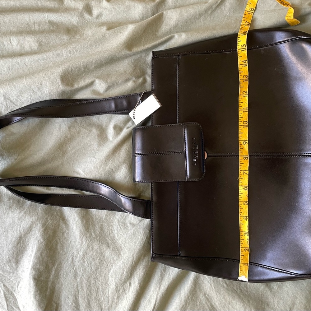 Kenneth Cole black leather purse tote bag - Picture 6 of 7